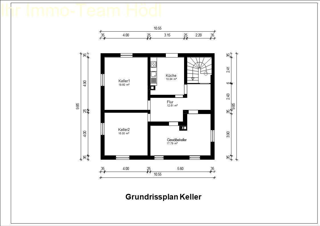 Grundrissplan Keller